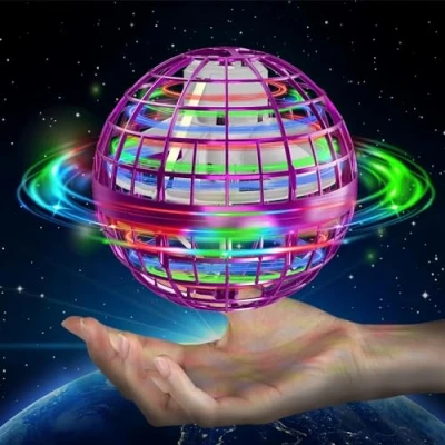 Image of semai Flying Orb Ball Toys, Hover Boomerang for Kids Adult, Spinner Mini Drone With 360 Rotating RGB Light, UFO Smart Sensor Fly Orbi Toy Gifts Boys Girls Pink