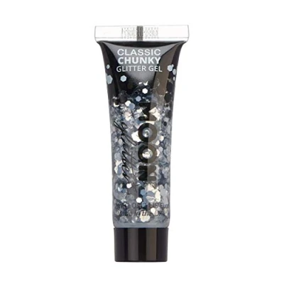 Image of Classic Chunky Face &amp; Body Glitter Gel by Moon Silver Cosmetic Festival Paint for Face, Body, Hair, Nails 12ml
