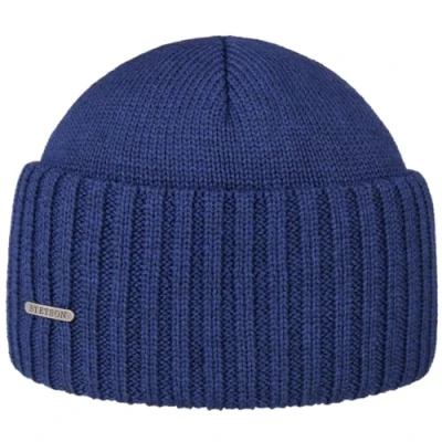 Image of Stetson Northport Merino Wool Winter Hat Made in Italy Sailor for Men/Women Autumn/Winter Blue One Size