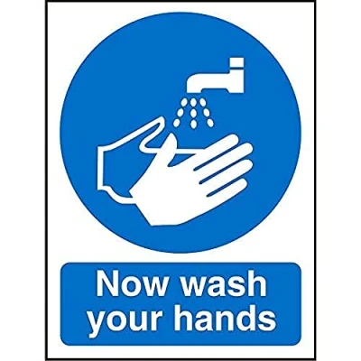 Image of Seco Now Wash Your Hands Sign, 150mm x 200mm 2mm Acrylic With Double Sided Backing