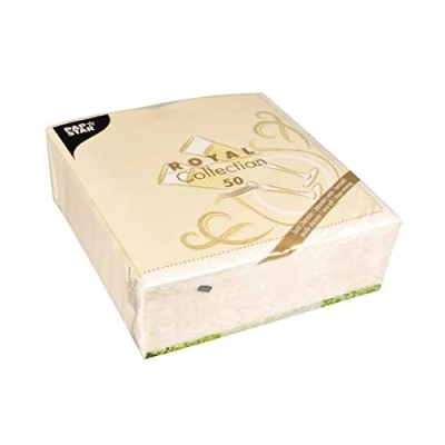 Image of Papstar 50 Serviettes ROYAL Collection 1/4 fold 40 cm x gold Festive Moments, 86297