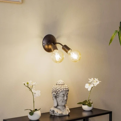 Image of Lamkur Go socket wall lamp, two bulb, black