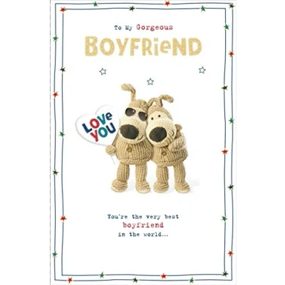 Image of UK Greetings Boyfriend Birthday Card for Boofle Cute Dog Giftcard Boyfriends Gifts Him