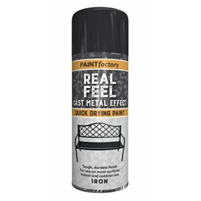 Image of Swiss Signature 3 x Real Feel Iron Spray Paint 400ml / 1x Pair of Disposable Gloves, Quick Dry Fast Set Cast Metal for Interior Exterior Surfaces