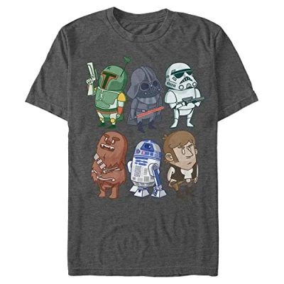 Image of STAR WARS Men&#039;s Doodles Graphic T Shirt, Charcoal Heather, Medium