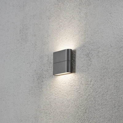 Image of Chieri Outdoor Modern Up Down Wall Lamp, Dark Grey 2x 3W High Power LED, IP54