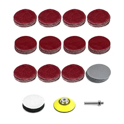 Image of QWORK® 120pcs Sanding Discs Pad Kit, 50mm with 1pc 1/4&quot; Shank Backing and Soft Foam, 10pcs Each Grit 40 80 100 120 240 400 800 1000 1200 1500 2000 3000