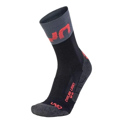 Image of 1 Pair Black / Hibiscus Cycling Light Weight Socks Men&#039;s 3 5.5 Mens UYN