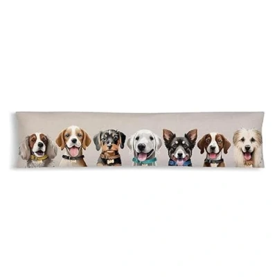 Image of KAV 100% Cotton Hodor Door Draught Stopper Soft and Effective Draft Stopper, Noise Blocker with Under Seal, Gap Filler, Exterior Weather Stripping Greige Dogs