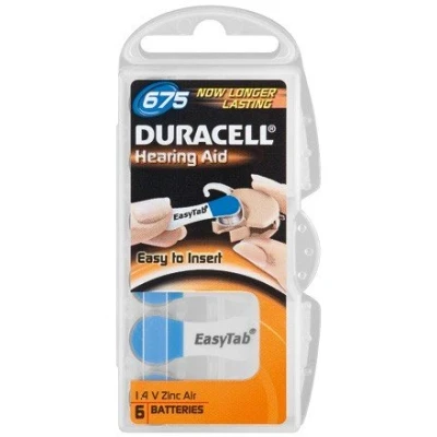 Image of Duracell V675 6 BL (PR44/DA675) Single use Battery Zinc Air 1.4 V Batteries (Single Battery, Air, Button/Coin, V, pc(s), 640 mAh)