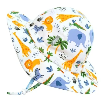Image of JAN &amp; JUL Boys&#039; Cotton Sun Hat, Packable Beach Hat with UV Protection for Kids (XL: 5 12 Years, Safari)
