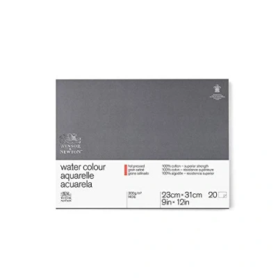 Image of Winsor &amp; Newton Professional 22.9 x 30.5 cm 300 gsm Hot Pressed Water Colour Paper Glued Block