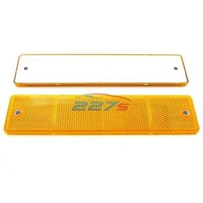 Image of 227s Large Rectangular Trailer Caravan Reflectors for Mounting with Screws Suitable Vehicles, Cycle Carriers, Gateposts E Approved Amber 173mm x 40mm Depth 6 mm 2 Pack