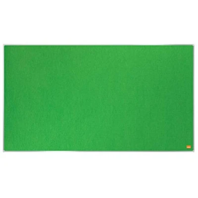 Image of Nobo Widescreen Felt Noticeboard, 890 x 500 mm, Slim Trim Frame, InvisaMount Mounting System, Impression Pro, Green, 1915425