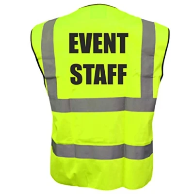 Image of Event Staff Yellow Hi Vis Viz Safety Vest Waistcoat Reflective High Visibility EN471 BS large
