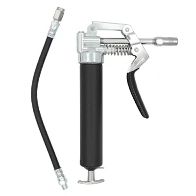 Image of Lubrimatic 30 800 Heavy Duty Mini Grease Gun w/Pipe and Hose, Black/Silver