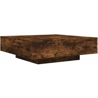 Image of vidaXL Coffee Table with LED Lights Smoked Oak 100x100x31 cm