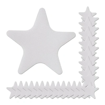 Image of Set of 30 Anti slip Stickers, Bathtub Adhesive, Textured, Starfish, Non Shower Pads, Plastic, Transparent Relaxdays