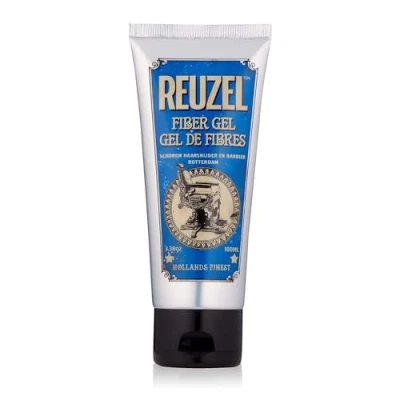 Image of Reuzel Fiber Gel for Men Alcohol Free Formula Subtle, Sugary Rum Fragrance Non Sticky and Flake Adds Fullness Structure to the Hair Firm Holding Power Easy Wash Away 100 ml
