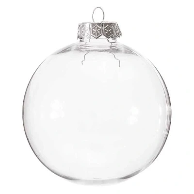 Image of Crafty Capers 10cm Ball Plastic Fillable Christmas Bauble One Part with Removable Cap