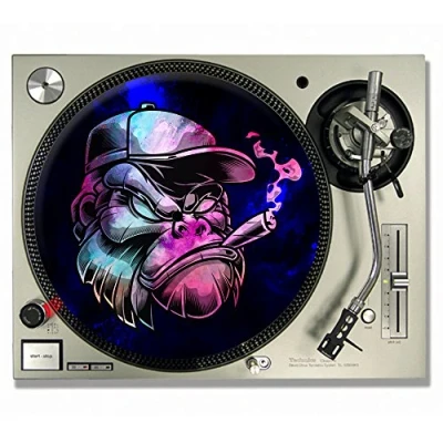 Image of Gorilla Smoking DJ SLIPMATS/Turntable SLIP MATS Vinyl (single) (12inch)