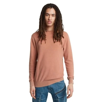 Image of G STAR RAW Men&#039;s Moss Knitted Sweater, Pink (tuscany gd D24461 D630 C984), L