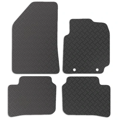 Image of Carsio Rubber Car Mats For Hyundai i10 2020+ Onwards Tailored Fit Floor Mat Set Complete Accessory Black Custom Fitted All Weather &amp; Heavy Duty, Anti Slip Backing with Clips
