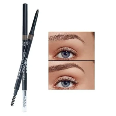 Image of PHOERA Ultra Slim Eyebrow Liner Pencil With Brow Brush AQUAPURITY Fill &amp; Sculpt Definer Natural Looking Brows Long Lasting (102 SOFT BROWN)