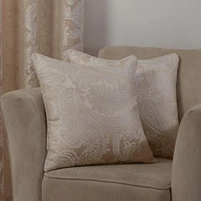 Image of Emma Barclay Duchess Jacquard Cushion Cover in Cream 17x17 (43x43cm)