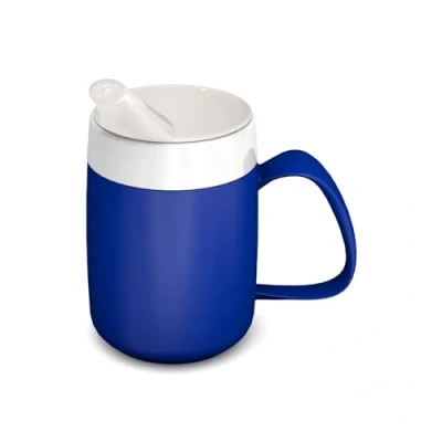 Image of Ornamin Mug with Internal Cone 140 ml Yellow Spouted Lid small opening (model 207 + 806) drinking aid, thermo mug, feeding cup