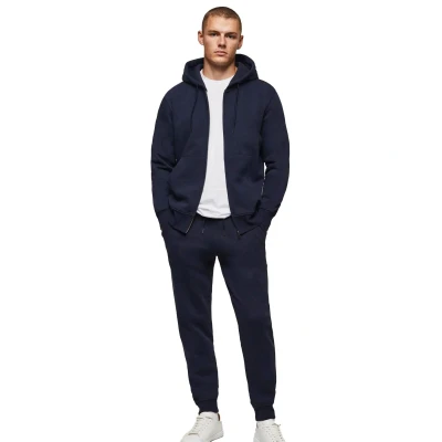 Image of BRAND KRUZE Mens TRACKSUIT Set Long Sleeve Zip Up Hoodie and Casual Cotton Regular Fit Joggers KZMS140 NAVY S