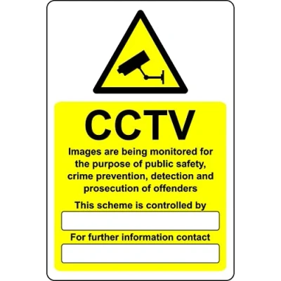 Image of CCTV data compliant images are being monitored/recorded GDPR Safety sign 3mm Aluminium (300mm x 200mm)