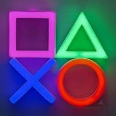 Image of Playstation LED Neon Light Officially Licensed Gaming Room Wall Light, Featuring Controller Icons, Mood Lighting Office Decor Paladone