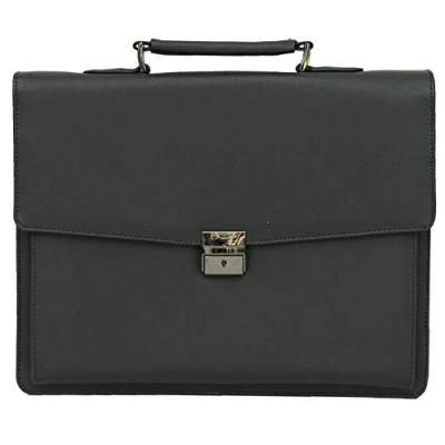 Image of Felda Vegan Leather Briefcase 15.6&quot; Laptop Business Bag Black