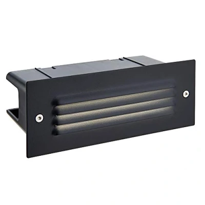 Image of Saxby 78638 Seina Textured Black Stainless Steel IP44 Outdoor 3.5W Cool White LED Brick Guide Light