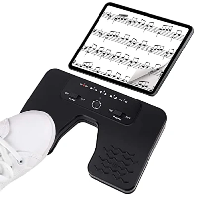 Image of Yueyinpu Wireless Foot Pedal Double Switch Music Page Turner for Tablets Smartphones Rechargeable Anti Skid Pad