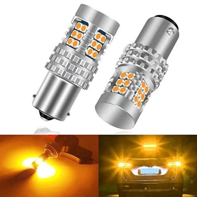 Image of UPXSXT 2Pcs 1156 BA15S P21W Turn Signal Light Bulb, 12 24V 1600LM 3030 24SMD Canbus Error Free No Hyper Flash Amber LED Bulb Higher Bright Waterproof