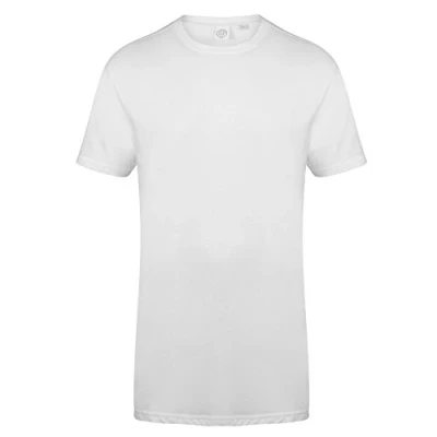 Image of Skinnifit Mens Longline Dipped Hem T Shirt (2XL) (White)