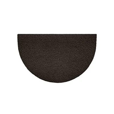Image of Nicoman Embossed Halfmoon Half Circle Door Mat Dirt Trapper Jet Washable Doormat 70x44cm (Brown, PLAIN) Use Indoor or Sheltered Outdoor