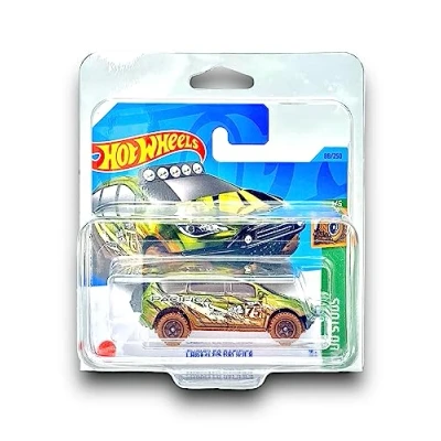 Image of Hot Wheels Chrysler Pacifica (Green &amp; Brown) 1/5 Mud Studs 2023 88/250 (Short Card) COMES IN A KLAS CAR KEEPER PROTECTIVE COLLECTORS CASE HKK35