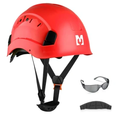 Image of Mustbau Hard Hats Construction Safety Helmet with Anti fog Glasses Wheel Ratchet Adjust 53 63 cm for Scaffolding,Construction and Tradesmen EN 397