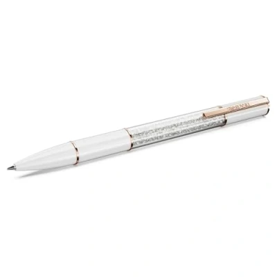 Image of Swarovski Crystalline Lustre Ballpoint Pen, White, Rose Gold Tone Plated
