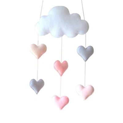 Image of LUOEM Cloud Raindrop Hanging Decoration Love Heart Baby Room Decor Kids Decorations Wall Art