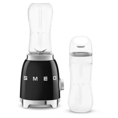 Image of Smeg PBF01BLUK Iconic Retro 50s Design Black Compact Personal Blender