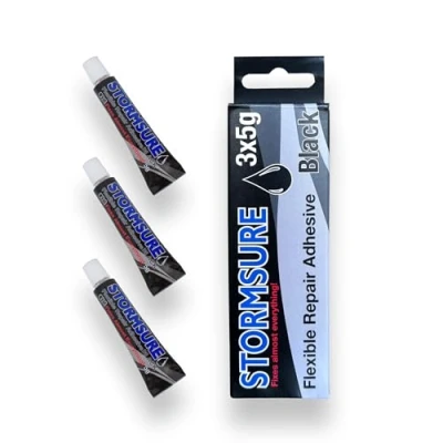 Image of Stormsure Flexible Repair Adhesive 3x5g Black: Ultra Durable Waterproof Glue
