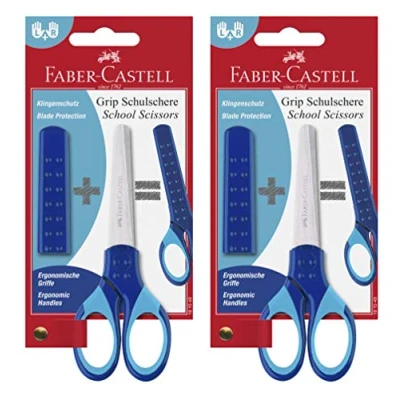 Image of Faber Castell School Scissors Blue or Red