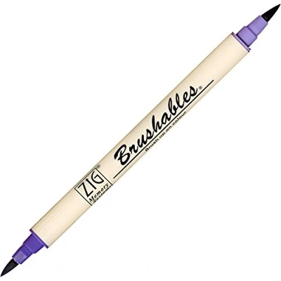 Image of Zig Brushable Colour Graduation Twin Brush Tip Marker Pen 080 Pure Violet