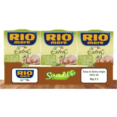 Image of Rio Mare Extrà Tonno canned Tuna in Extra Virgin Olive Oil 65g X 3