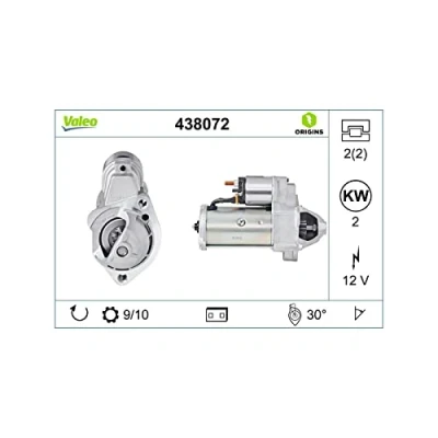 Image of 03G911023A, 03G911023AX, 068911023S, 068911023SX, 068911024B Starter motor VALEO NEW ORIGINAL PART 438072 12V 2kW 10 15A R 30 83mm