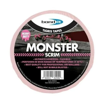 Image of ARA CHOICE Bond It MONSTER SCRIM Tape TIGRIS Tapes Drywall Mesh Plaster Board (4 x 90M)
